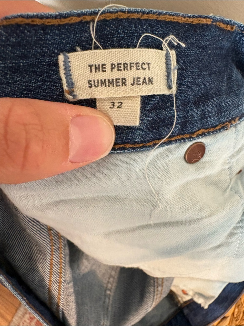 Madewell The Perfect Summer Jean Size 32 Distressed Raw Hem - Picture 5 of 6